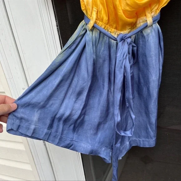 Chaser Romper women’s small Pastel Rainbow Prism Tie Dye V-neck Wrap boho urban - Picture 4 of 8